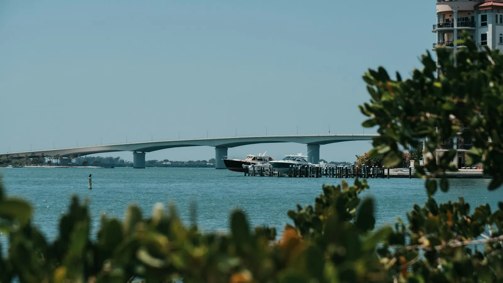 Bridge over the bay on the Gulf Coast